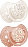 Difrax LOVI Fopspeen Dynamisch - Classy - 18+ Maanden - Blossom - Wit & Oranje - 2 Stuks