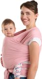 Laleni Draagdoek voor Pasgeborenen tot 15 kg in Katoen | Omslagdoek OEKO-TEX gecertificeerd | Newborn Babydraagzak 5,10m lang | Fysiologische Kinderdraagzak | Roze