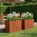 vidaXL Plantenbak 2 st Roestkleurig 60 x 40 x 50 cm weervast staal