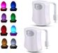 PUAO Abat-jour de toilette, veilleuse LED activée par mouvement 8 couleurs changeantes, s'adapte à tous les toilettes (2 paquets, blanc)