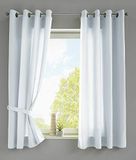 Set Gardinenbox Set van 2 gordijnen sjaal oogjes »Berlin« HxB 175x140 cm wit ondoorzichtig microsatijn lichtdoorlatend Uni mat