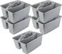 Hega Hogar Opbergbox - 5 stuks - Kunststof - 6L - Grijs - Met handvat