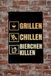 Cave & Garden Plaque murale en métal Grillen en Chillen 20 x 30cm