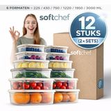 Soft Chef Easy Box 12-delige Rechthoekige Voedselbewaarset