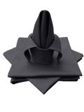 Lemos Home Stoffen Servetten 4 stuks 100% Katoen Antraciet 45x45cm