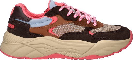 Scotch & Soda Celeste Sneakers Laag - Donkerbruin - Maat 37