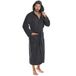 CelinaTex Florida badjas, capuchon, effen, lang, opgestikte zakken, Unisex, microvezel, koraalfleece, antraciet, XXXL