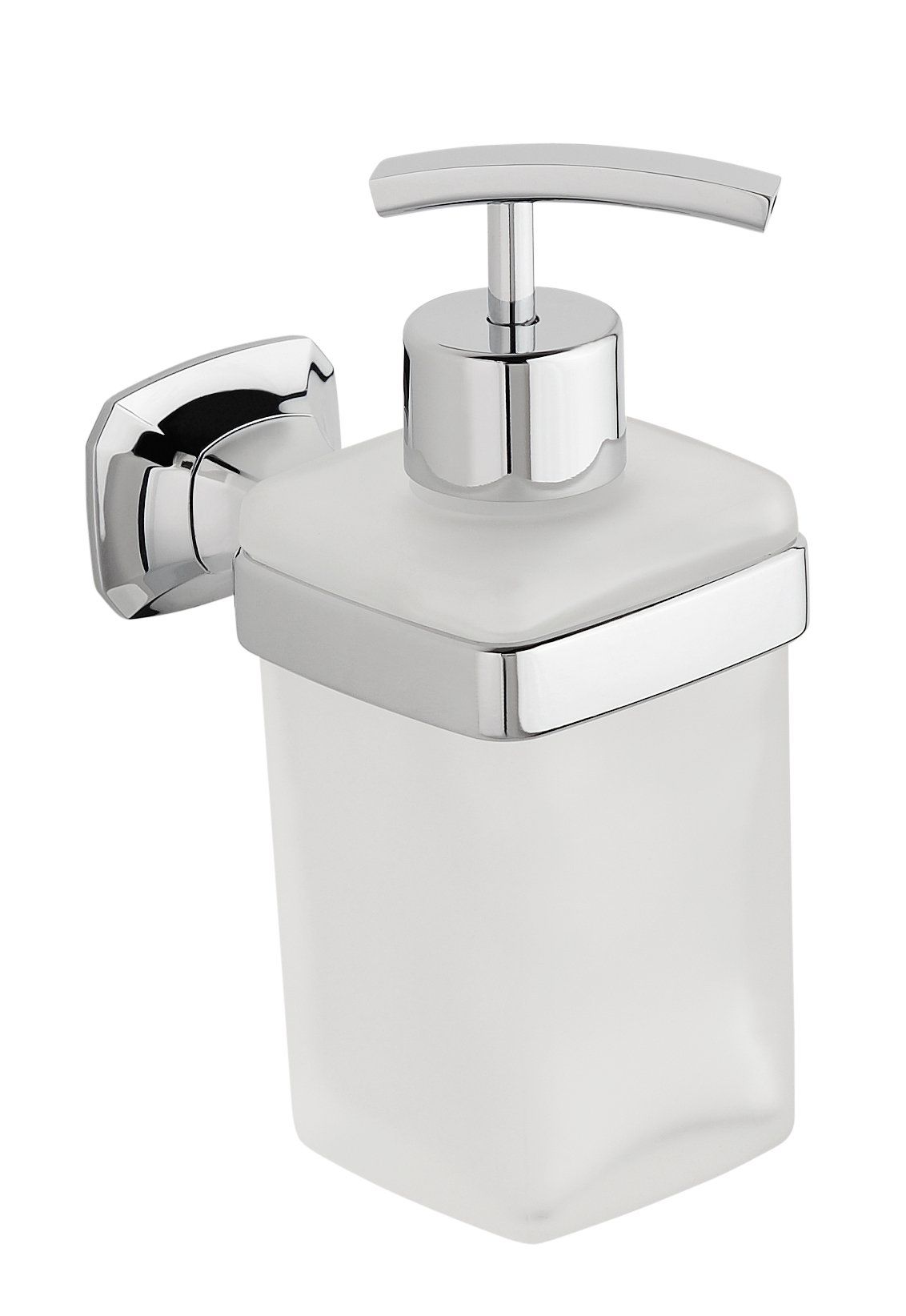 Sapho AIDA Zeepdispenser - Chroom / Glas Satijn - 8003062097164