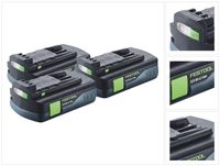 Festool accuset 3x BP 18 Li 3,0 C accu 18 V 3,0 Ah / 3000 mAh Li-Ion ( 3x 577658 ) met laadindicator