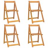 VidaXL Fauteuils pliants 4 pièces Bois d'acacia massif Terrasse