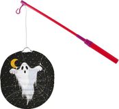 Lampionstokje 40 cm - met spook lampion - zwart - D25 cm
