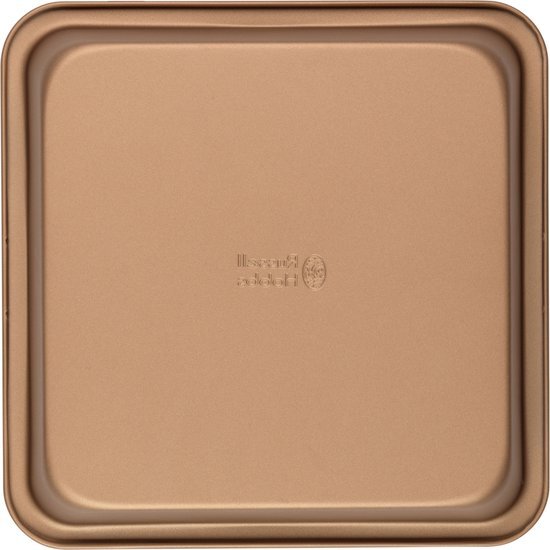 Russell Hobbs RH02148GEU7 Opulence 22 cm Carbon Steel Square Pan, Non-Stick Surface, Easy Clean, Stylish Design, Gold, Perfect For Tarts, Brownies & More, Easy Release Without Breaking