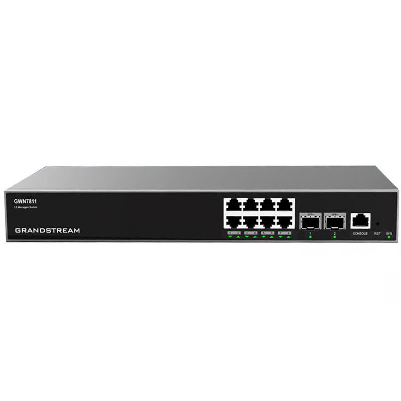 Grandstream Networks GWN7811 - Managed L3 Gigabit Ethernet Switch - 8x RJ45, 2x SFP+