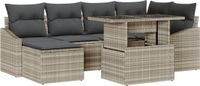 vidaXL Banc de jardin 7 pièces gris clair et gris foncé