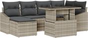 vidaXL Banc de jardin 7 pièces gris clair et gris foncé
