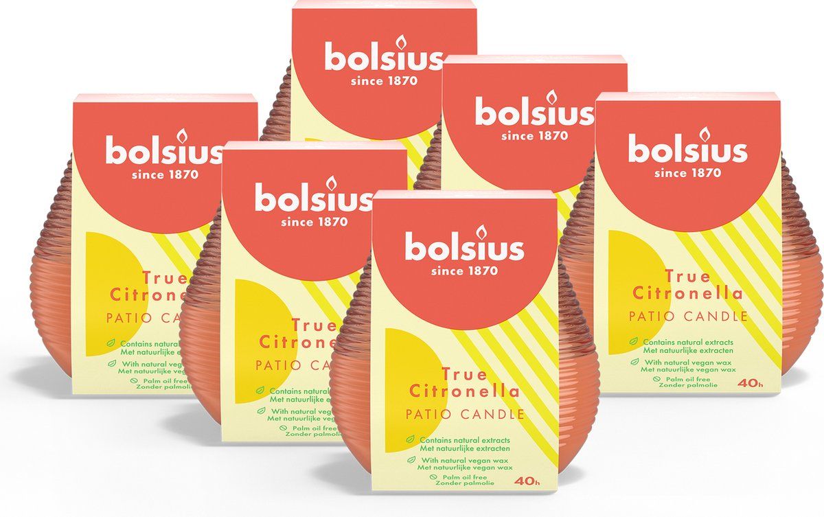 Bolsius geurkaars Citronella (set van 6) - Roze