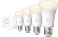 Philips Hue Starterspakket - E27 - 4x Standaard Lampen - Warmwit Licht - Hue Bridge & Dimmer Switch