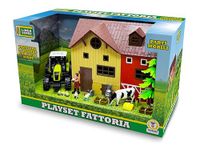 Teorema Giocattoli Playset Boerderijdieren kinderen met hok, tractor met licht en geluiden, koe en veel accessoires, educatieve spelletjes 3 jaar, speelgoedstal
