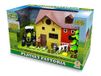 Teorema Giocattoli Playset Boerderijdieren kinderen met hok, tractor met licht en geluiden, koe en veel accessoires, educatieve spelletjes 3 jaar, speelgoedstal