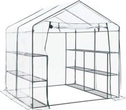 en.casa H.T. Trade Service GmbH & Co. KG Tuinkas Grünau met 12 planken 200x200x220 cm transparant