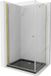 Mexen Pretoria cabine de douche battante 100 x 90 cm, transparent, or + receveur de douche plat, noir