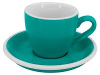 Presso Roma Tasse à thé avec soucoupe, 75 ml, turquoise