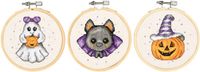 Vervaco Miniatuur kit met borduurring Halloween set van 3