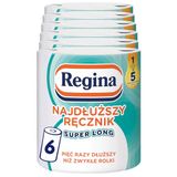 Regina Langste Super Long handdoek, 6 rollen van 220 vellen, meer dan vijf keer langer dan normale rollen, contact met voedsel, 2 lagen, papieren verpakking, FSC-gecertificeerd, NIZP-PZH