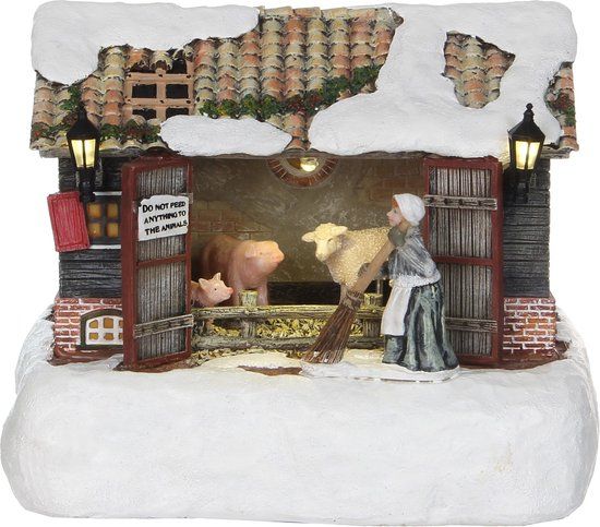 Luville - Farm Shed - Kerstfiguur boerenschuur 18x13,5x14 cm