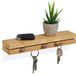 Merkloos Relaxdays sleutelrekje - magnetisch - voor binnen - 29,5 cm - wand - bamboe