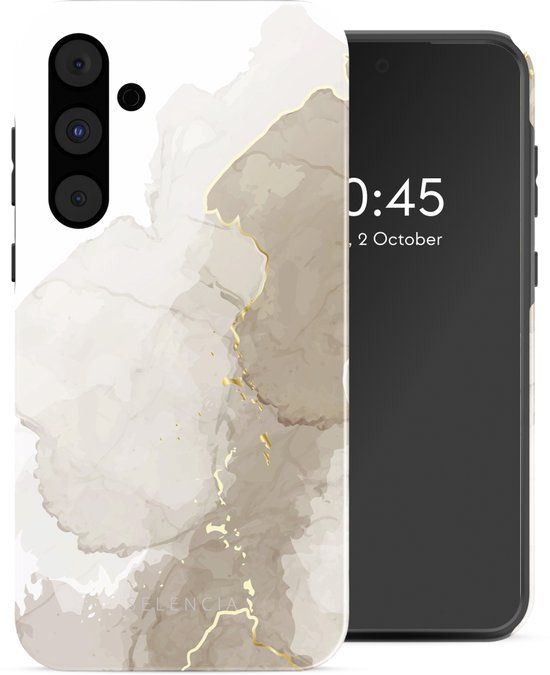 Selencia Hoesje - Geschikt voor Samsung Galaxy A55 (5G) - Backcover - Marble Light Brown
