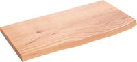 vidaXL Wastafelblad - 60x30x2 cm - Massief Eikenhout - Lichtbruin