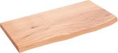 vidaXL Wastafelblad - 60x30x2 cm - Massief Eikenhout - Lichtbruin