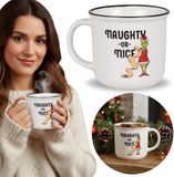 sarcia.eu Grinch Witte, kerstmok met oor, keramiek, groot 380 ml