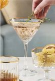 Pasabahce Elysia Martiniglazen 22 cl Gouden Rand - Set van 4