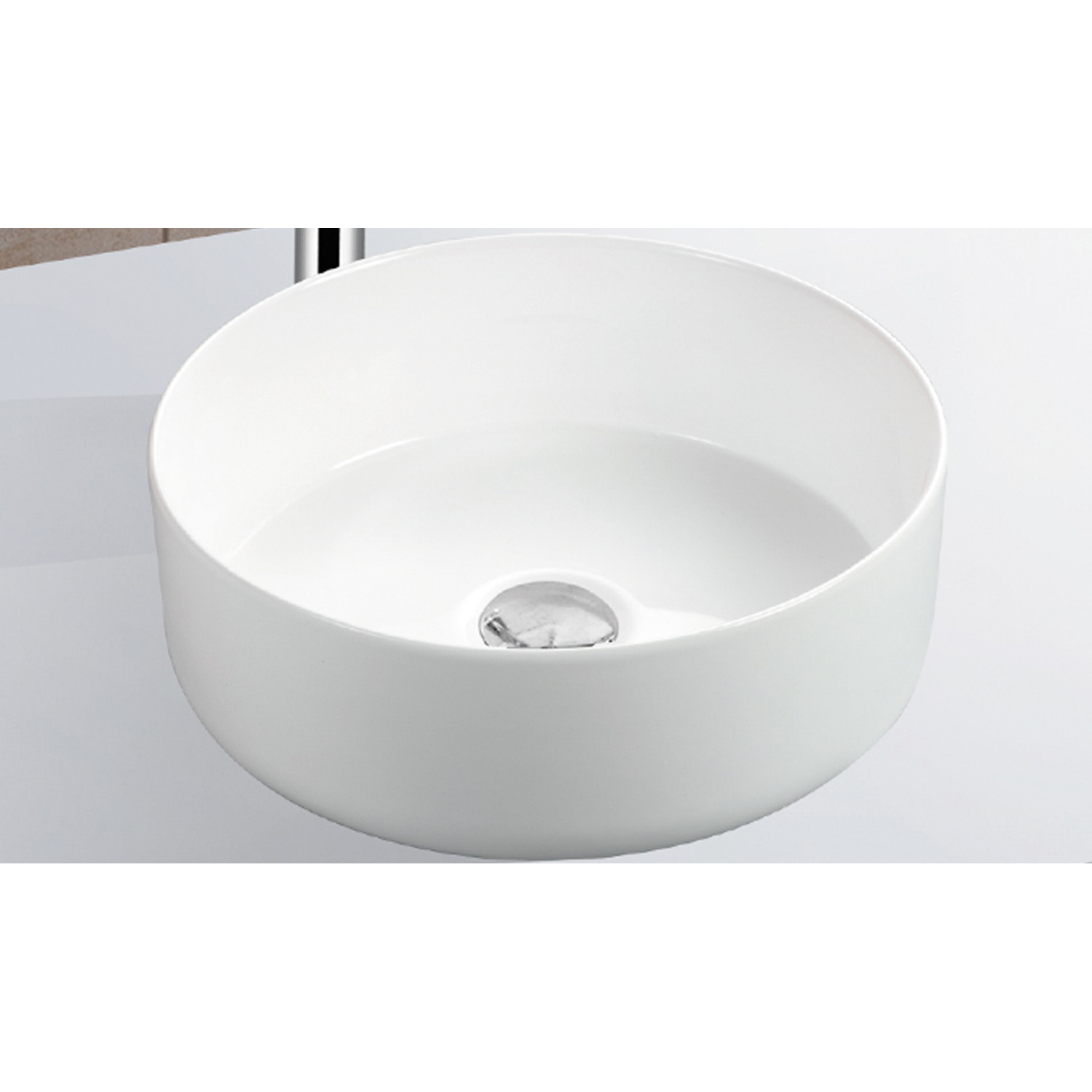 Boss & Wessing Waskom boss & wessing opbouw keramiek rond 36x36x12 cm wit