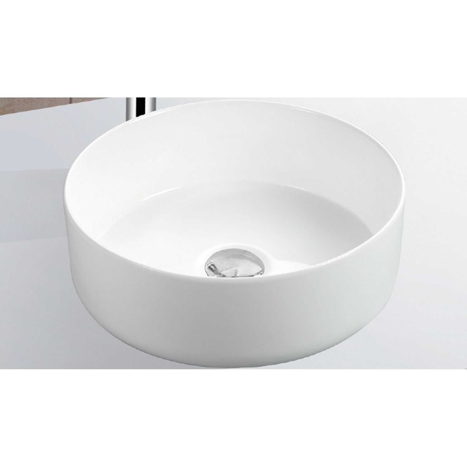 Boss & Wessing Waskom opbouw keramiek rond 36x36x12 cm wit
