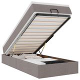 VidaXL Ottoman bed with mattress, taupe, 80x200 cm, fabric