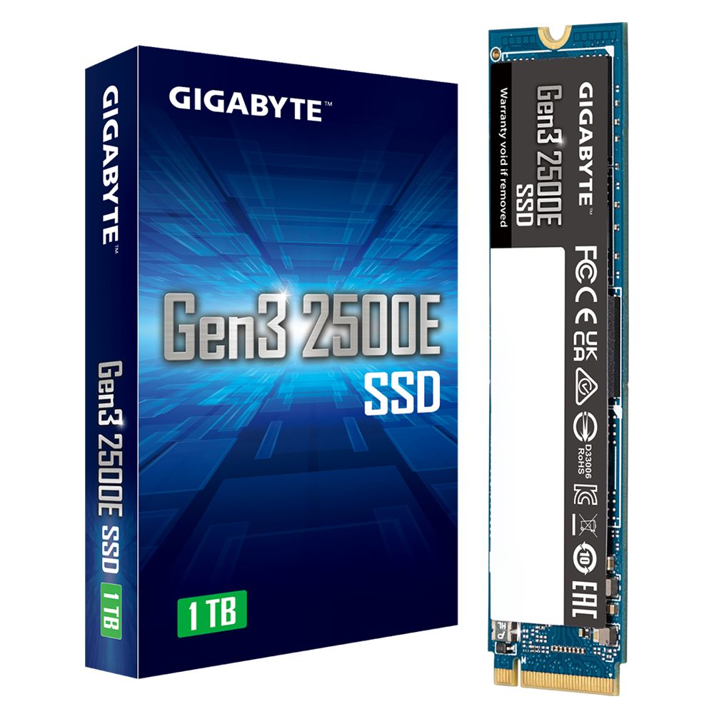 Gigabyte Gen3 2500E 1TB M.2 NVMe SSD - Up to 2400 MB/s Read