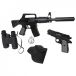 Gonher Special Forces set d'armes, Revolver et Mitraillette Métal 8 coups + acc