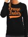 Bellatio Decorations Koningsdag sweater dames - zwart - glitter- oranje feestkleding XS