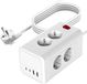 Multiprise 8 voies avec USB-C - Multiprise avec interrupteur et protection contre les surcharges - 16 A - 3680 W - Blanc
