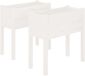 vidaXL Plantenbakken - 2 stuks - 70x31x70 cm - Massief Grenenhout - Wit