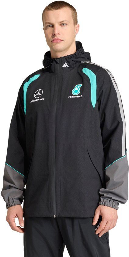 Adidas Performance Mercedes - Amg Petronas Formula 1 Team Mechanics Regenjack - Heren - Zwart