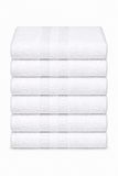 The Linen Room Hotellijn Saunahanddoek – 100 x 150 cm – Set van 6 – 100% Katoen – 500 GSM – Wit