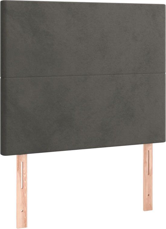 vidaXL Hoofdbord Donkergrijs Fluweel 100x5x118/128 cm