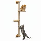 eyepower Omnideal 130 cm Wandkrabpaal met 2 Bamboe Planken