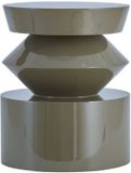 Light & Living DHOTI bijzettafel hout glans taupe Ø39,5x50 cm ronde tafel