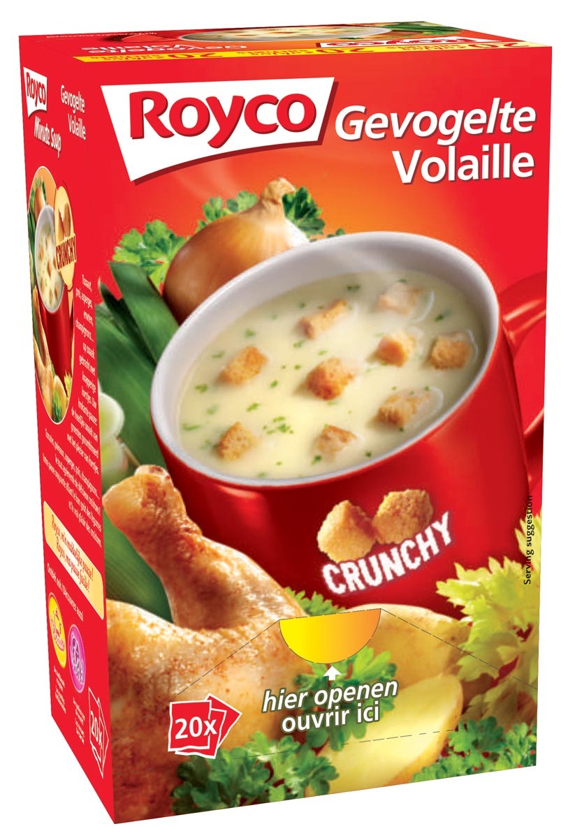 Royco Minute Soup gevogelte met croutons pak van 20 zakjes