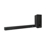 METRONIC 477592 Soundbar Bluetooth v5.3 met subwoofer met kabel, voor pc of tv, 180 W, stereo 2.1, audio-tv, USB, AUX, optisch, wandmontage, afstandsbediening